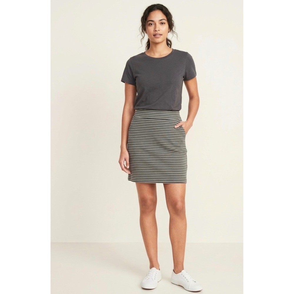 BDG Urban Outfitters Striped Mini Skirt Grey White Bodycon Size S